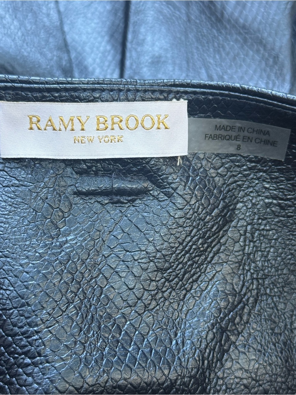 Ramy Brook Natalia Faux Leather Pleated Mini Belted Skirt Blue Size Small NWOT - Picture 7 of 8
